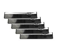 vhbw 5x nastro inchiostrato compatibile con Epson DFX 9000 N, DFX 9000 Serie, DFX 9000 stampante ad aghi - nero