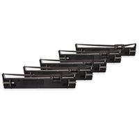 vhbw 5x nastro inchiostrato compatibile con Epson LQ-680K, LQ-680, LQ-690, LQ680K-II, LQ680, LQ690 stampante ad aghi - nero