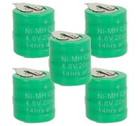 vhbw 5x NiMH Batteria a bottone di ricambio 2 pin tipo 4/V15H 20mAh 4,8V compatibile con batterie compatibile con modellismo, luci solari ecc.