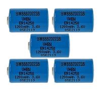 vhbw 5x pila cilindrica al litio ER14250 sostituisce TL-2150, TL-2150/S, TL-2151, TL2150, TL2151 - Batterie speciali (1200mAh, 3,6V, Li-SOCl2)
