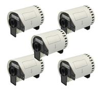 vhbw 5x rotolo etichette con supporto 103mm x 30,48m compatibile con Brother P-Touch QL 1110 NWB, QL 1110 NWBc etichettatrice - autoadesivo