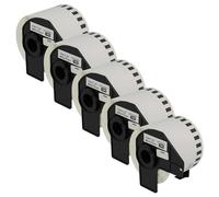 vhbw 5x rotolo etichette con supporto 62mm x 30,48m (1 etichetta) compatibile con Brother PT QL1050N etichettatrice - premium, adesivo removibile
