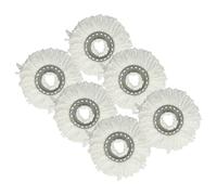 vhbw 6X Testina pulente Compatibile con Leifheit Clean Twist Mop Ergo, Clean Twist Disc Mop, Clean Twist Mop mocio, lavapavimenti - Microfibra, Bianco