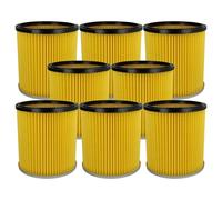 vhbw 8x filtro a pieghe piatte compatibile con Dewalt DW 790 Typ 1, DW 560 aspirapolvere - giallo, lavabile