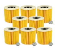 vhbw 8x filtro a pieghe piatte compatibile con Kärcher NT 27/1 ME Professional, NT 48/1 TE Professional aspirapolvere - giallo/marrone