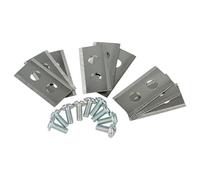 vhbw 9x Lama di ricambio compatibile con Kress Mission KR110, KR111, KR110E, KR113, KR112, KR120E tagliaerba - argento, in acciaio