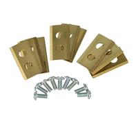 vhbw 9x Lama di ricambio compatibile con Kress Mission KR133E, KR172, KR136E, KR123E tagliaerba - oro, in acciaio (rivestito in titanio)