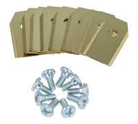 vhbw 9x Lama di ricambio compatibile con McCulloch Rob R1000, Rob R600 tagliaerba - oro/argento, in apatite di titanio