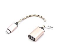 vhbw Adattatore OTG Compatibile con HTC U Ultra dispositivi mobili - Cavo da Presa USB-3.1 Tipo C a connettore USB 2.0 A, Oro Rosa