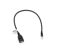 vhbw Adattatore OTG Compatibile con Lancia dispositivi portatil - Cavo da Porta USB a connettore AUX Nero