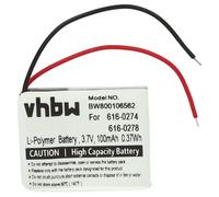 vhbw batteria compatibile con Apple IPod Shuffle G2 1GB, G3 MP3 music player lettore musicale (100mAh, 3,7V, Li-Ion)