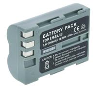 vhbw batteria compatibile con Nikon D300, D200, D300s, D700, D70, D50, D100, D70s, D80 fotocamera (2000mAh, 7,2V, Li-Ion), infochip