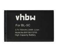 vhbw batteria compatibile con Nokia 1100, 1110, 1111, 1112, 1200, 1208, 1600, 2310 smartphone cellulare (700mAh, 3,7V, Li-Ion)