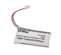 vhbw batteria compatibile con Plantronics Savi 410, 420, W410, W420, W710-M, W720-M auricolari cuffie wireless (300mAh, 3,7V, Li-Ion)