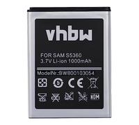 vhbw batteria compatibile con Samsung Galaxy GT-S5368, GT-S5369, Pocket, Pocket Plus, Y Duos smartphone cellulare (1000mAh, 3,7V, Li-Ion)