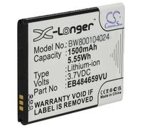 vhbw batteria compatibile con Samsung Galaxy Proclaim SCH-S720C, WiFi 3.2 YP-GS1, W GT-I8150 smartphone cellulare (1500mAh, 3,7V, Li-Ion)