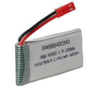 vhbw batteria con BEC per modellismo per es. macchine da corsa, elicotteri, aerei (1200mAh, 3,7V, Li-Poly, 57 x 29 x 10 mm)