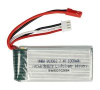vhbw batteria con JST-SYP-2P per modellismo (1000mAh, 7,4V, Li-Poly)