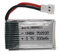 vhbw batteria con XH 2.54 2P per modellismo per es. macchine da corsa, elicotteri, aerei (300mAh, 3,7V, Li-Poly, 34 x 20 x 8,5 mm)