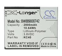 vhbw batteria sostituisce Motorola KC40 per smartphone cellulare (2800mAh, 3,8V, Li-Poly)