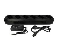 vhbw Caricabatterie 6 vani compatibile con Motorola GP340 ATEX batterie per radio - Stazione di ricarica + alimentatore, 8,4V, 0,4A