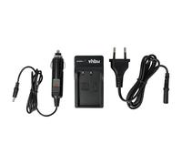 vhbw caricabatterie compatibile con Olympus Pen E-PL5, E-PL6, E-PL7, E-PL9, E-PM2 camera - Stazione di carica + cavo auto, indicatore di carica