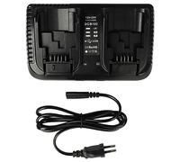 vhbw caricabatterie duale 20/5 V compatibile con Dewalt DCS310, DCR027-BD, DCR027-QW, DCS310B, DCS310D2-QW, DCS310N batterie Li-Ion di attrezzi