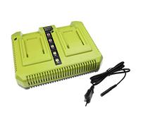 vhbw caricabatterie duale 36 V compatibile con Ryobi 40V Lithium Brushless batterie Li-Ion di attrezzi/tagliaerba