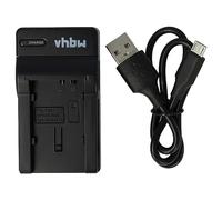 vhbw caricabatterie USB compatibile con Canon Legria HG21, S100, HF-G25, HF-G30, HF41, HF46 batterie di videocamera, reflex - Stazione di ricarica