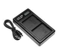 vhbw caricabatterie USB doppio compatibile con Netgear Ultra + batteria per telecamera di sorveglianza - stazione di ricarica con display LC