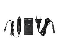 vhbw caricatore compatibile con Canon IXUS 420F, 185, 220F, 240HS, 165, 175, 190 camera - Stazione di carica + cavo auto, spia di carica, 4,2 V