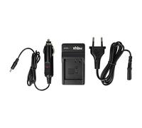 vhbw caricabatterie compatibile con Panasonic Lumix DMC-GF3CT, DMC-GF3CW camera - Stazione di ricarica + adattatore da auto