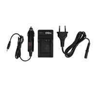 vhbw caricatore compatibile con Olympus Li-70B camera - Stazione di carica + cavo auto + spia di carica, 4,2 V