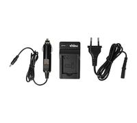 vhbw caricatore compatibile con Panasonic DMW-BCL7, DMW-BCL7E camera - Stazione di carica + cavo auto, spia di carica, 4,2 V