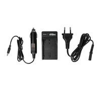 vhbw caricatore compatibile con Pentax D-Li90 per camera + cavo auto + LED