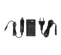 vhbw caricatore compatibile con Pentax MX-1, MX1 camera + cavo auto + LED