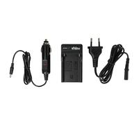 vhbw caricatore compatibile con Sony DCR-PC6E, DCR-PC9, DCR-PC8, DCR-PC8E camera - Stazione di carica + cavo auto + spia di carica, 8,4 V