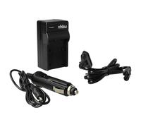 vhbw caricatore compatibile con Sony Handycam DCR-SR35, DCR-SR36 camera - Stazione di carica + cavo auto, spia di carica, 4,2 V