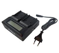 vhbw caricatore duale compatibile con Hitachi VM-BPL 27, VM-BPL 13 camera - Stazione di carica con display + spia di carica, 8.4/12.6/16.8 V