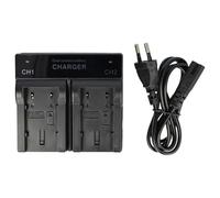 vhbw caricatore duale compatibile con JVC GR-D720, GR-D720EX, GR-D725, GR-D740, GR-D740EX camera camcorder - Stazione di carica, spia di carica