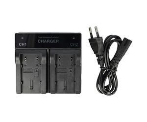 vhbw caricatore duale compatibile con JVC GZ-HD6ex, GZ-HD7, GZ-HM1, GZ-HM100, GZ-HM100E camera camcorder - Stazione di carica, spia di carica