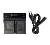 vhbw caricatore duale compatibile con Ricoh Caplio GX200, GR Digital IV, R10, GX100, R3, R30 camera camcorder - Stazione di carica, spia di carica