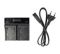 vhbw caricatore duale compatibile con Sony NP-FP91, NP-FV70, NP-FV50, NP-FV100 per camera - Base di carica + spia di carica