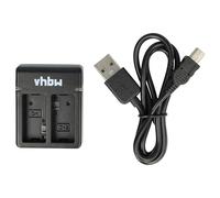 vhbw caricatore Micro-USB duale compatibile con GoPro Hero 3 III Silver Edition camera + cavo Micro-USB + LED