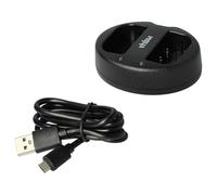 vhbw caricatore Micro-USB duale compatibile con Sigma SD Quattro, BP-61 camera + cavo Micro-USB + LED