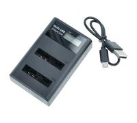 vhbw caricatore Micro-USB + USB-C duale compatibile con Canon Digital Ixus 200 IS, 210 camera + cavo Micro-USB + LED + Display