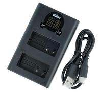 vhbw caricatore Micro-USB + USB-C duale compatibile con Panasonic Lumix DMC-GX8A, DMC-GX8H, DMC-GX8K camera + cavo USB-C + LED