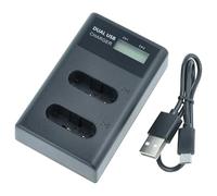 vhbw caricatore Micro-USB + USB-C duale compatibile con Sony ZV-1 II, ZV-1A camera - Base di carica + cavo Micro-USB + spia di carica