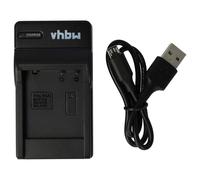 vhbw caricatore USB-C compatibile con Panasonic DMW-BCF10, DMW-BCF10E, DMW-BCG10, DMW-BCG10E, DMW-BCJ13, DMW-BCJ13E camera + cavo USB-C + LED