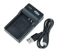 vhbw caricatore USB-C compatibile con Ricoh DB-60, DB-70 per camera + cavo USB-C + LED